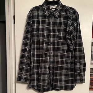 Black and White Plaid 100% Cotton Shirt